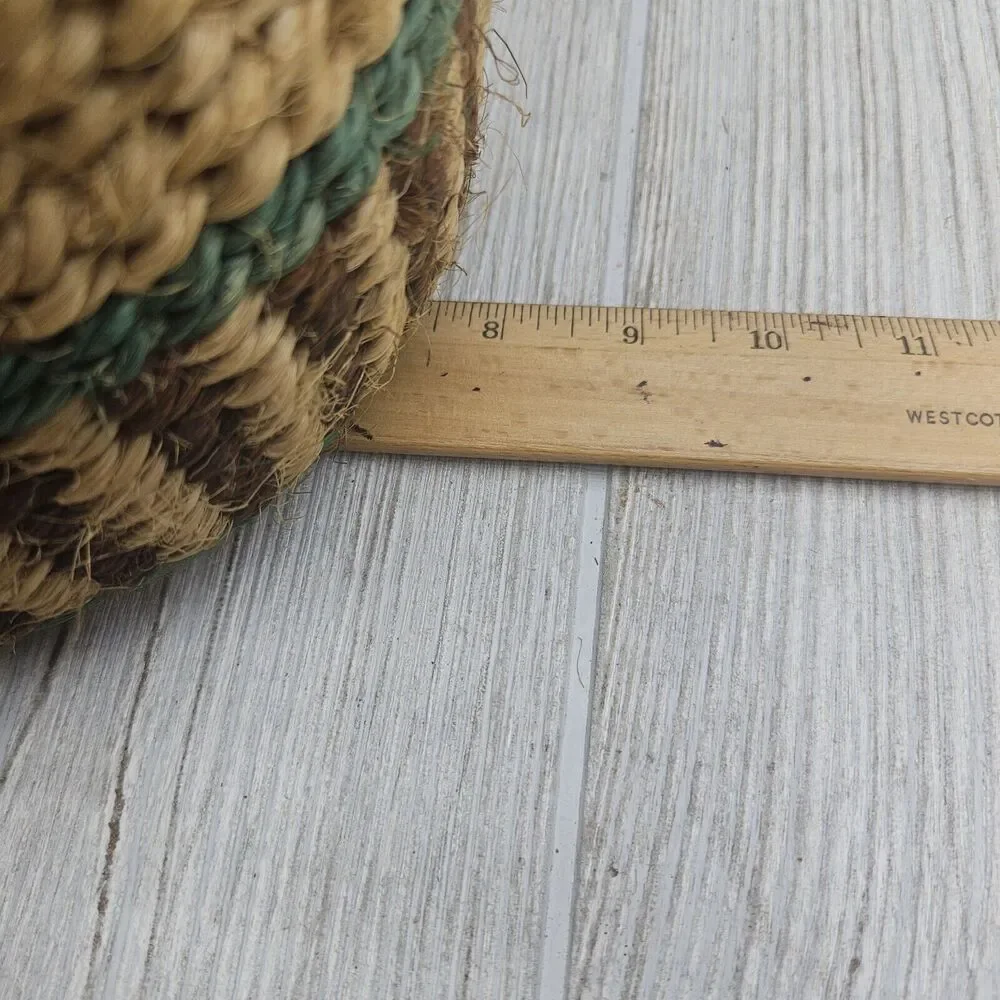 Vintage Coiled Hand Woven Tote BASKET With Attached Lid 10